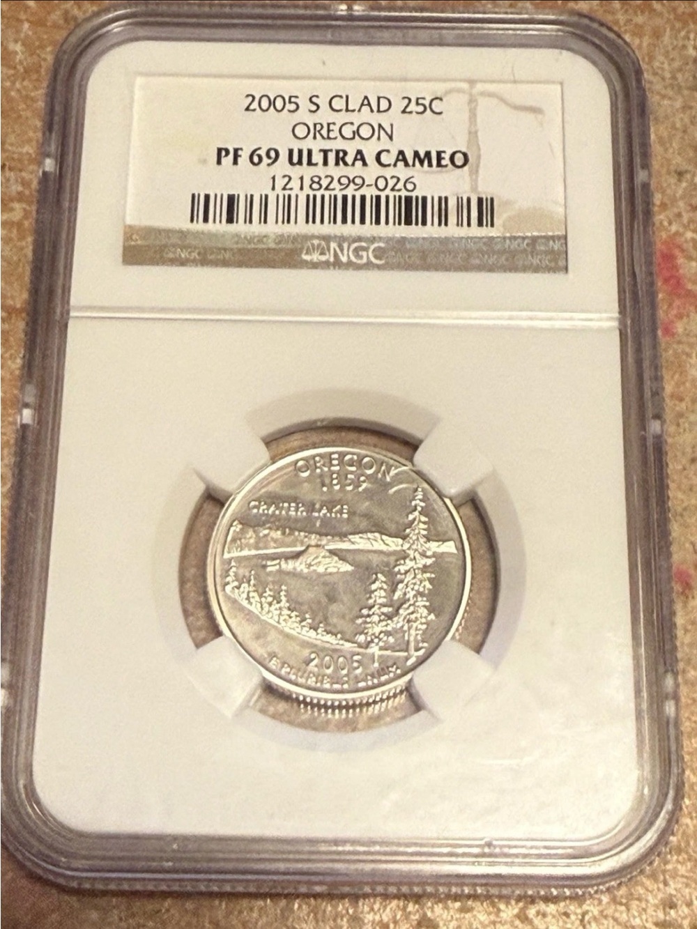WN25 - 2005-S Clad Oregon State Quarter Proof NGC PF69 Ultra Cameo